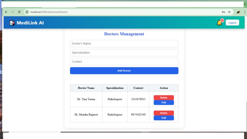 MediLink AI HMS – screenshot 5
