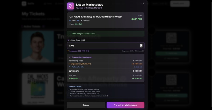 SuiTix – screenshot 5