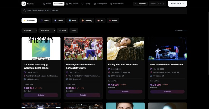 SuiTix – screenshot 3