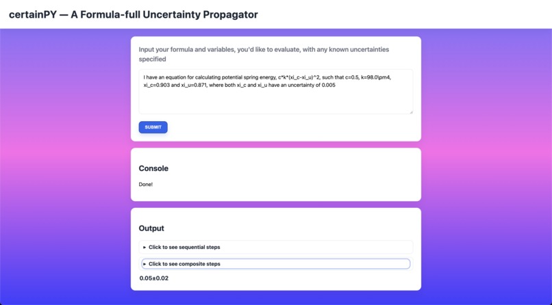 certainPY – screenshot 1