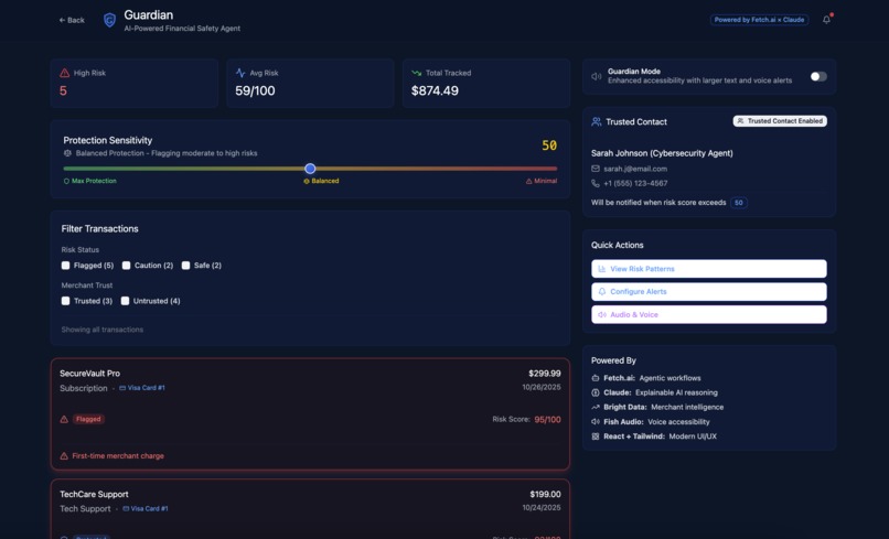 Guardian: AI-powered Scam and Fraud Prevention  – screenshot 3