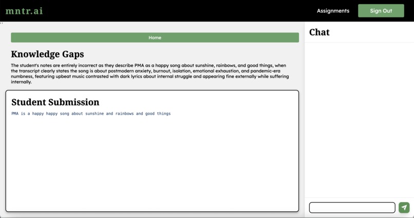 mntr.ai Educational Platform – screenshot 2