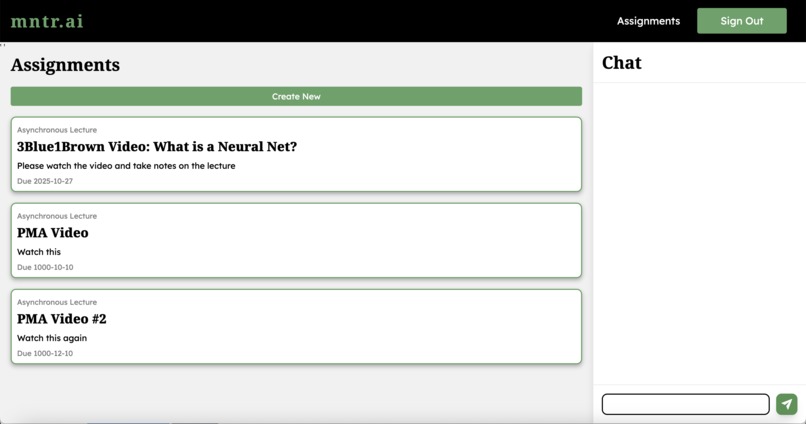 mntr.ai Educational Platform – screenshot 3