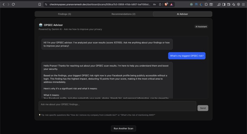 checkmyopsec – screenshot 5