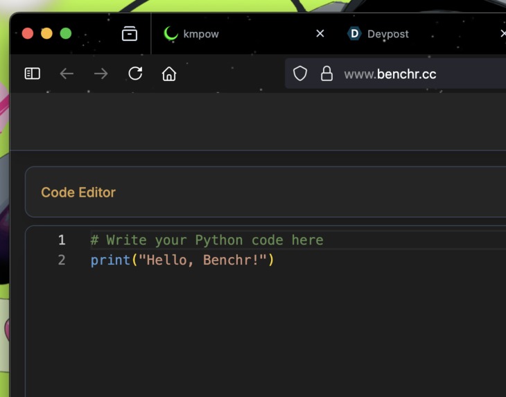 Benchr – screenshot 1