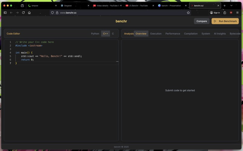 Benchr – screenshot 2