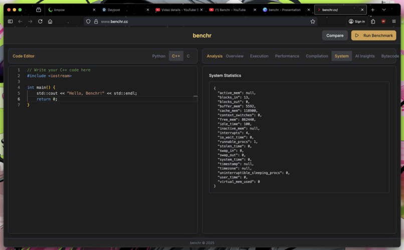 Benchr – screenshot 3