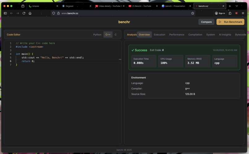 Benchr – screenshot 4