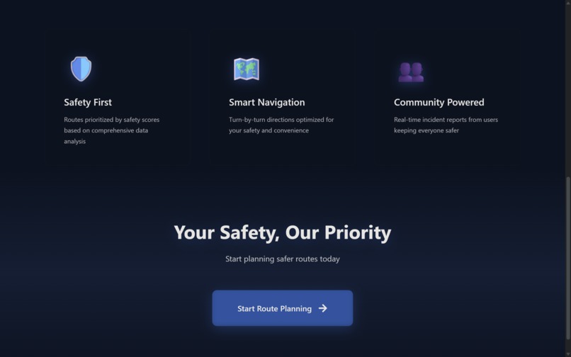 SafeRoute – screenshot 2