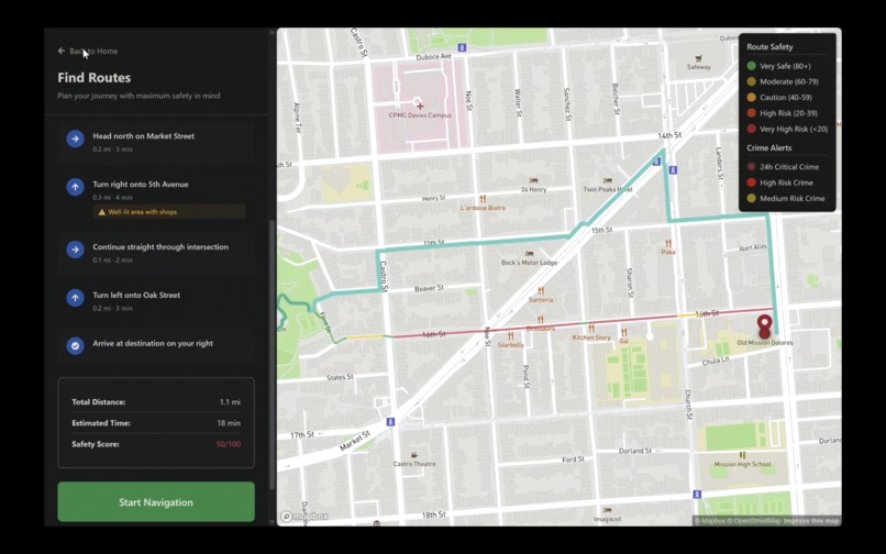 SafeRoute – screenshot 1
