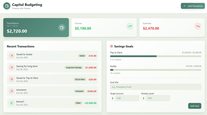Capital Budgeting – screenshot 2