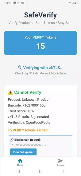 SafeVerifi — zkTLS-powered drug authenticity verification – screenshot 2