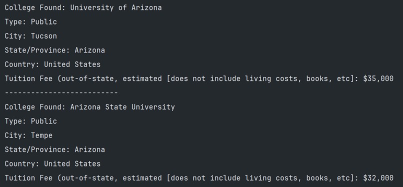 CollegeFinder – screenshot 5