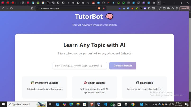 TutorBot – screenshot 1