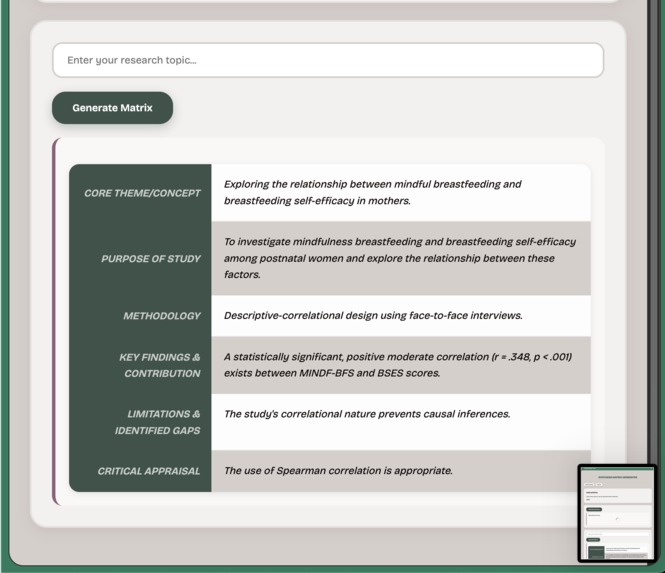 AI Synthesis Matrix Generator – screenshot 1