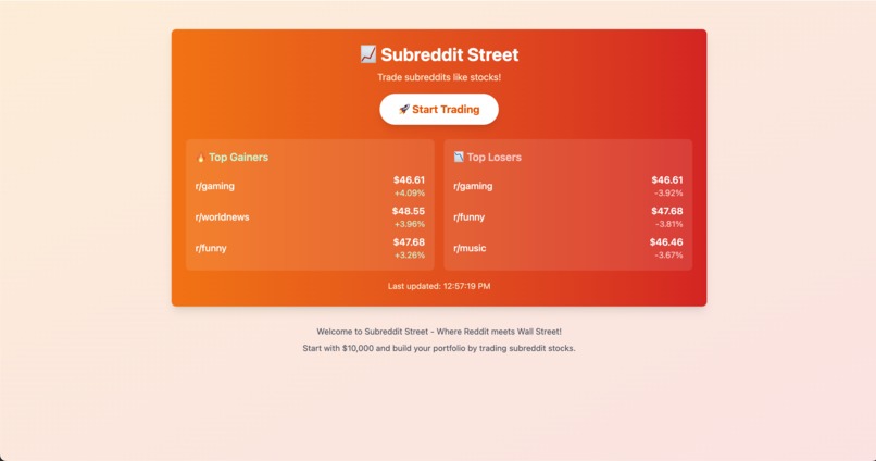 SnooStreetBets -  The Subreddit Exchange – screenshot 1