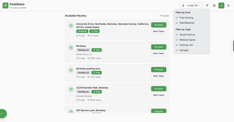 ParkShare – screenshot 2