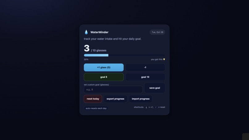 WaterMinder Web – screenshot 4