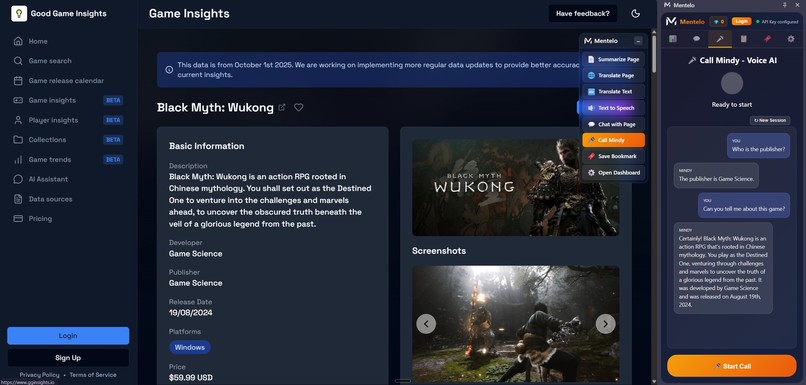 Mentelo - An Interactive Chrome Extension You Can Talk To – screenshot 4