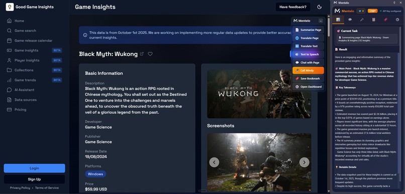 Mentelo - An Interactive Chrome Extension You Can Talk To – screenshot 6