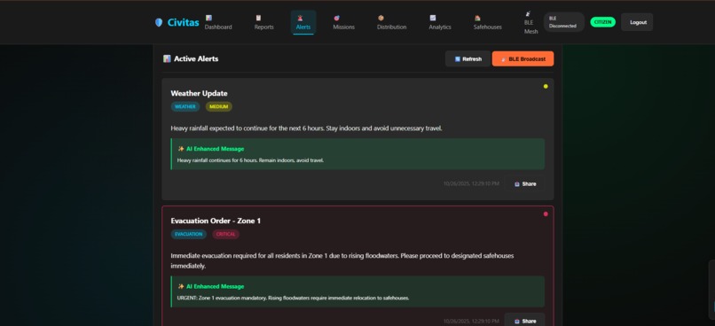 Civitas : A bluetooth disaster management System – screenshot 6