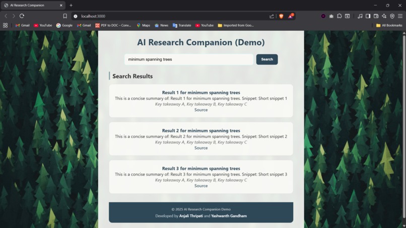 AI Research Companion Project – screenshot 2