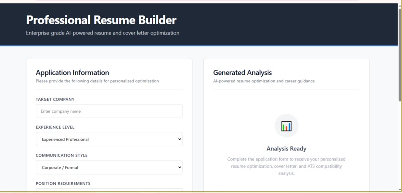 Professional AI Resume Builder And Analyser – screenshot 1