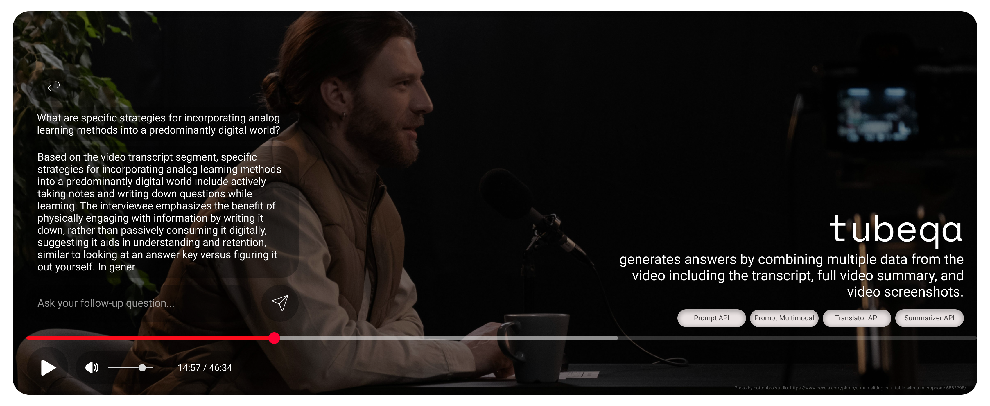 tubeqa - AI video Q&A right inside your YouTube experience. | Devpost