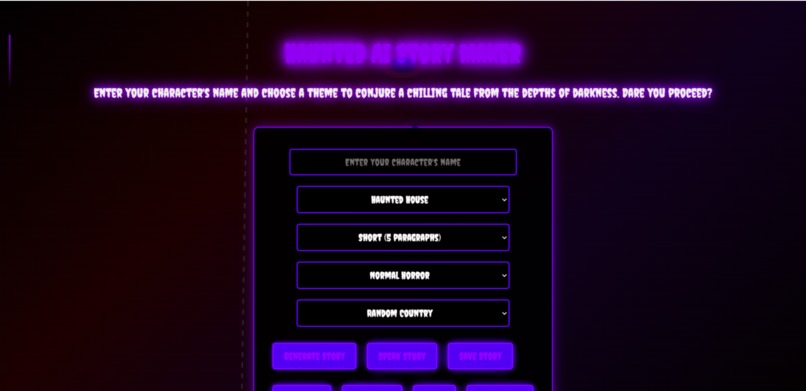 Haunted_AI_ Story_Generator – screenshot 3