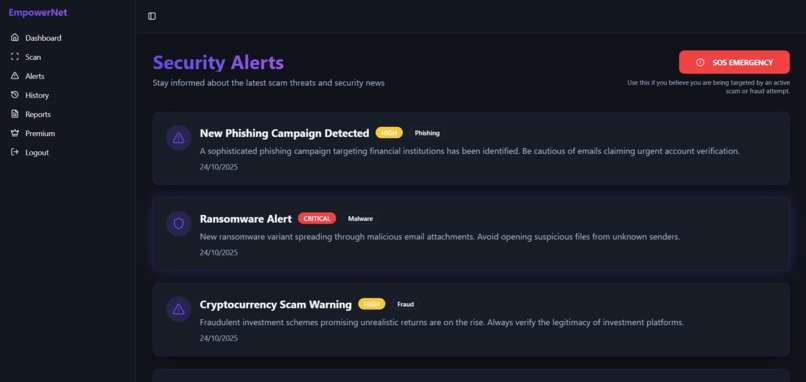 EmpowerNet – AI Scam Detection Platform – screenshot 3