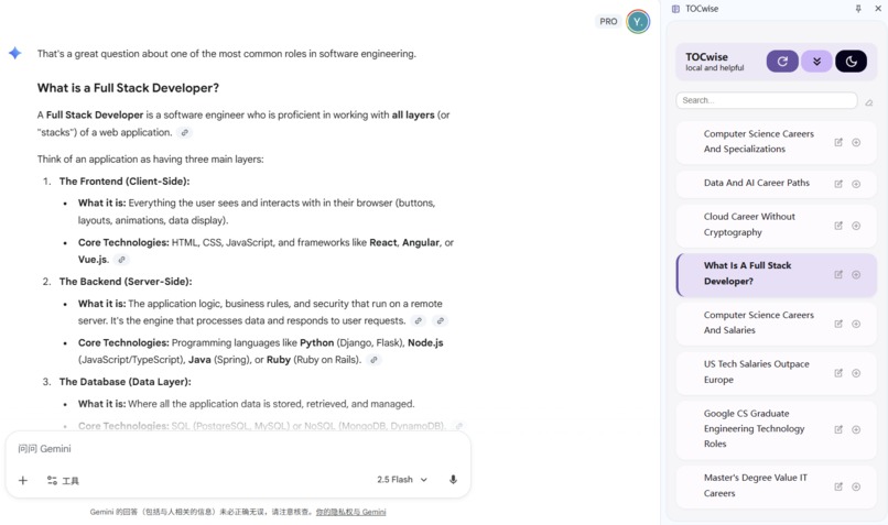 TOCwise – screenshot 1