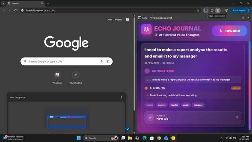 echo journal – screenshot 2