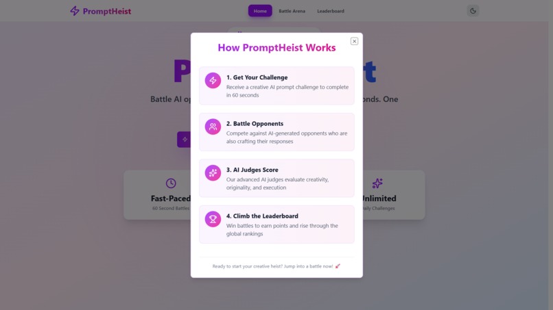 PromptHeist: The Ultimate AI Battle Arena for Prompters – screenshot 3