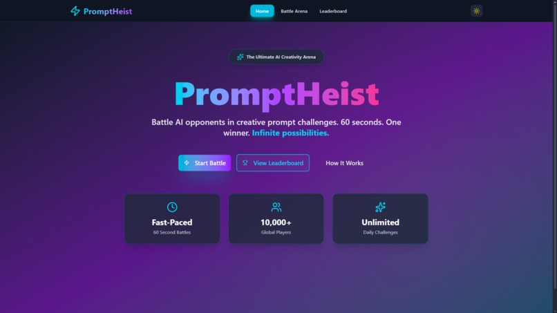 PromptHeist: The Ultimate AI Battle Arena for Prompters – screenshot 1