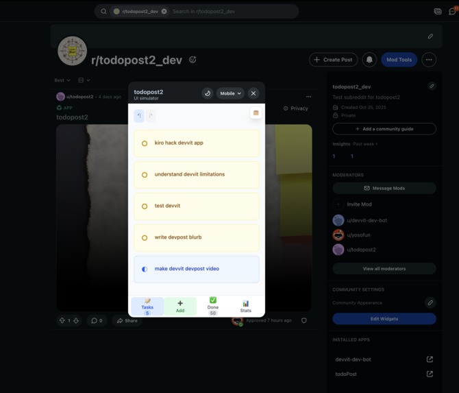 todoPost – screenshot 2