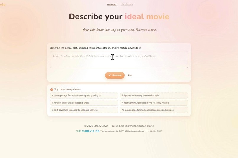 Mood2Movie – screenshot 1