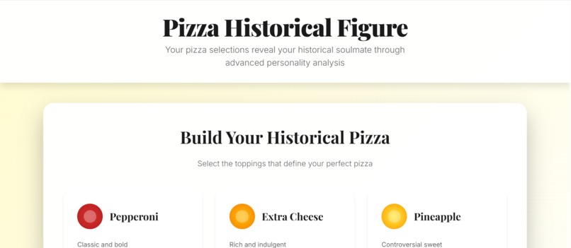 Your Pizza Reveals Your Historical Twin – screenshot 1