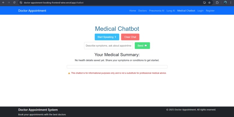 AI POWERED MEDICAL ASSISTANT WITH DOCTOR BOOKINGS – screenshot 4
