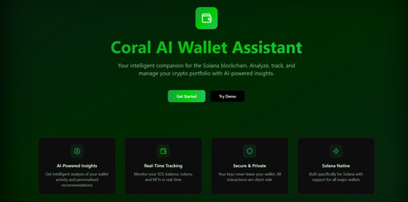 Coral AI Wallet Assistant – screenshot 1