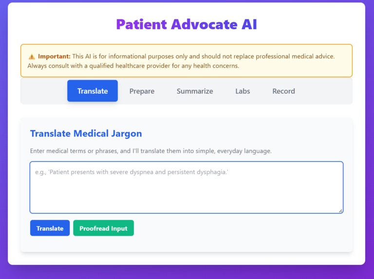 Patient Advocate AI – screenshot 4