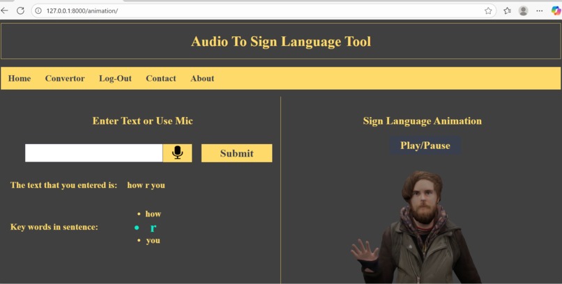Audio-Speech-To-Sign-Language-Converter – screenshot 3