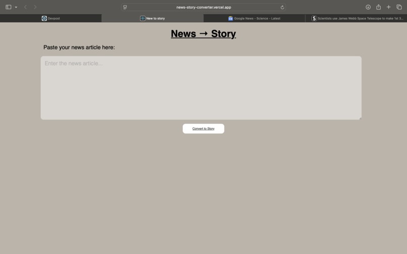 News to Story – screenshot 1