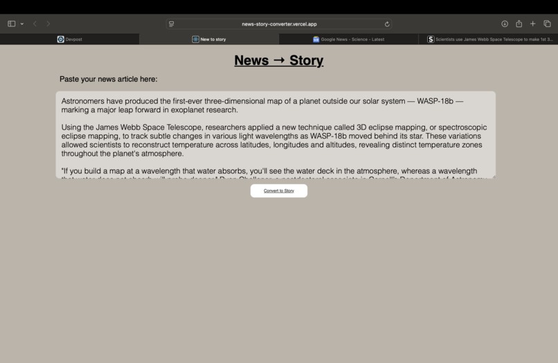 News to Story – screenshot 2