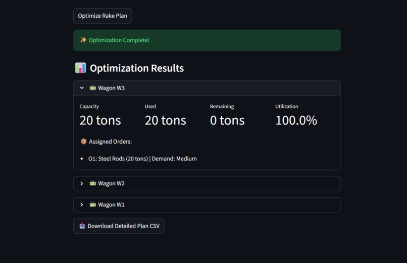 UtkarshRake: Rake Formation Optimiser – screenshot 6