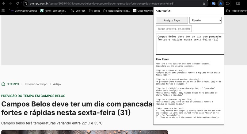 SafeSurf AI — Chrome Extension (Gemini Nano) – screenshot 3
