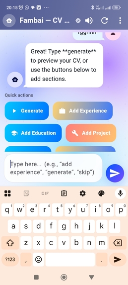 Fambai CV – screenshot 3