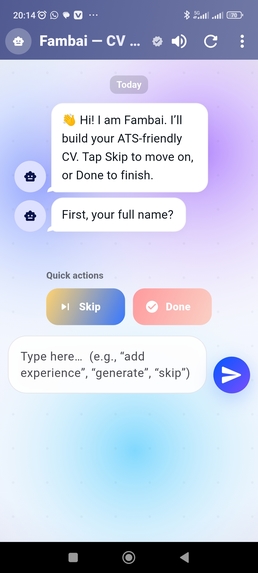Fambai CV – screenshot 4