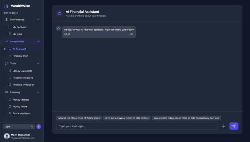 Wealth Wise - AI-powered Personal Finance Advisor – screenshot 1