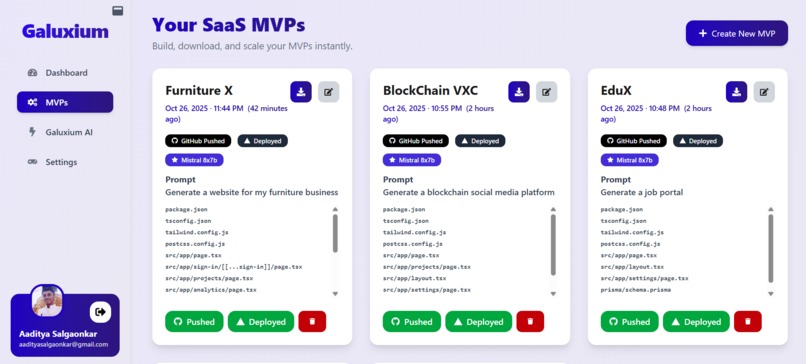 Galuxium — The AI That Builds Startups Autonomously – screenshot 18