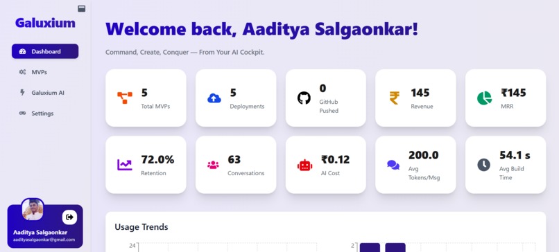Galuxium — The AI That Builds Startups Autonomously – screenshot 19